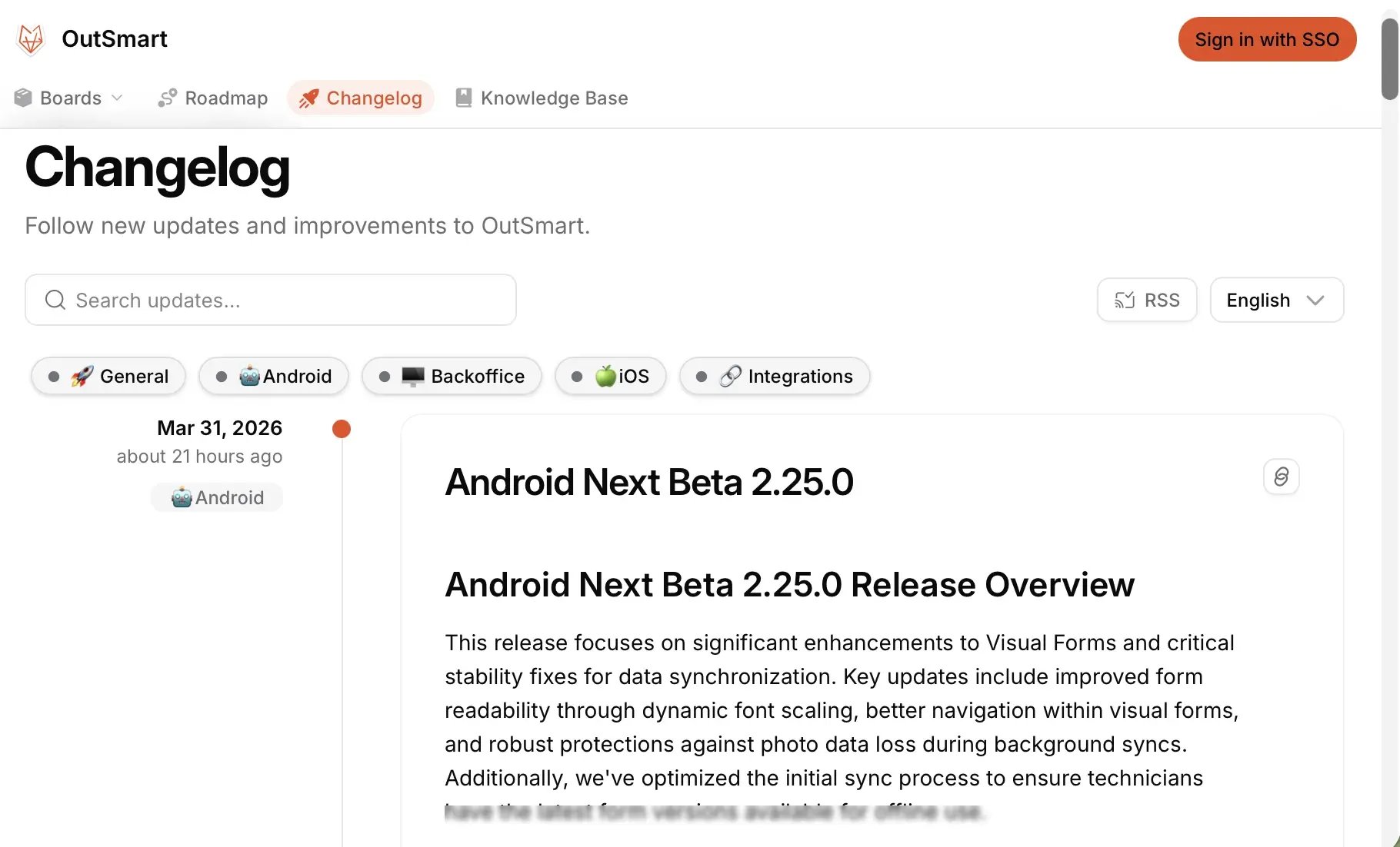 Changelog OutSmart ideenbox