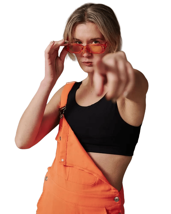 Hero female pointing