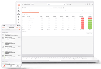 Mockup iPhone en iPad TimeSheets breed