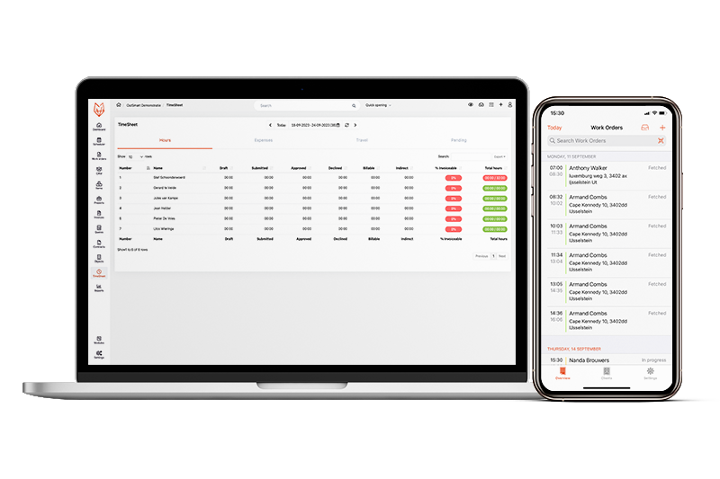 TimeSheets MockUp Laptop Mobile ENG