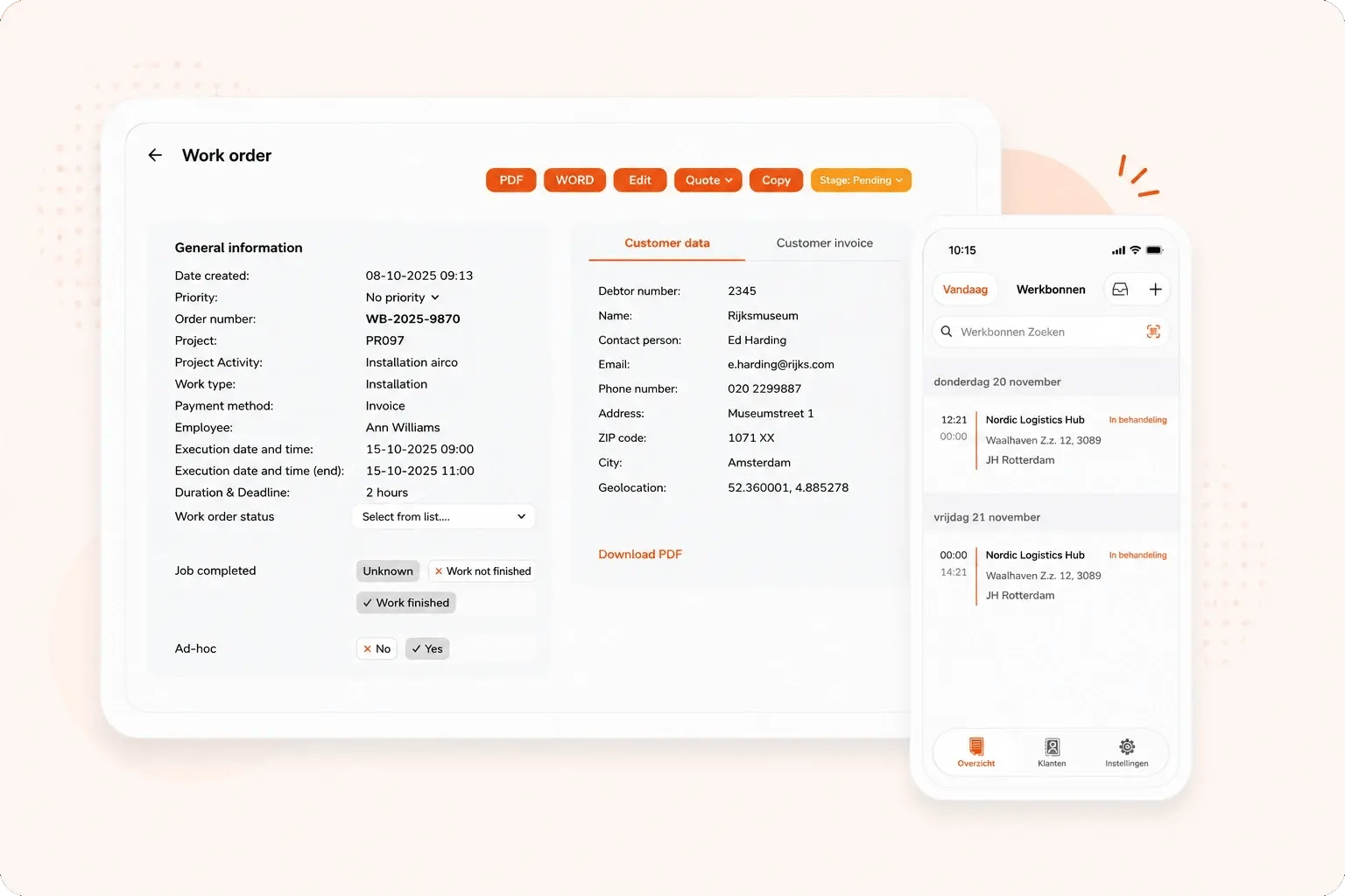Werkbon apps interface-1