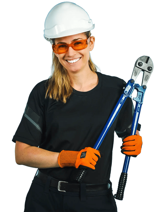 Woman with tool