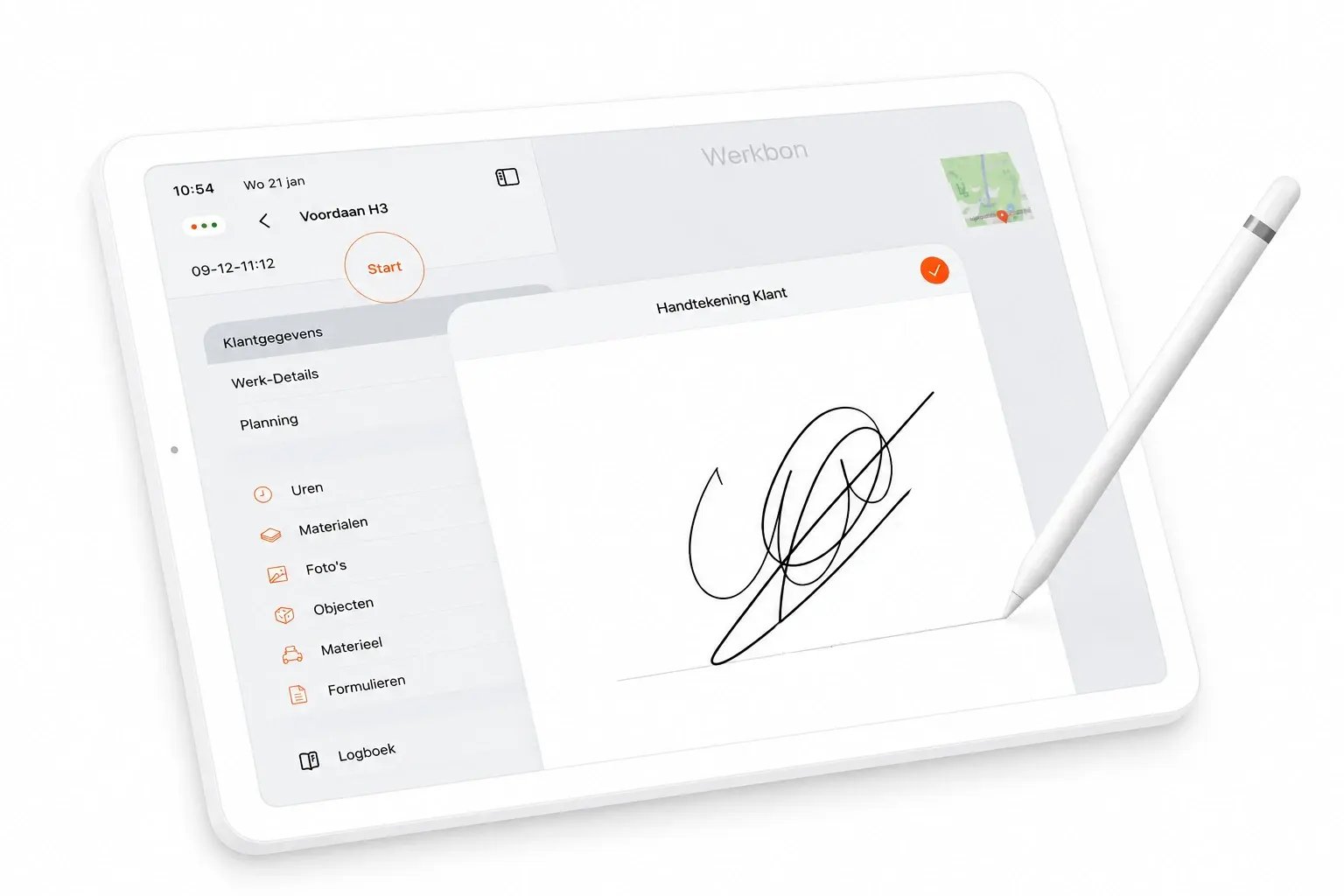 iPad handtekening afronding opdracht