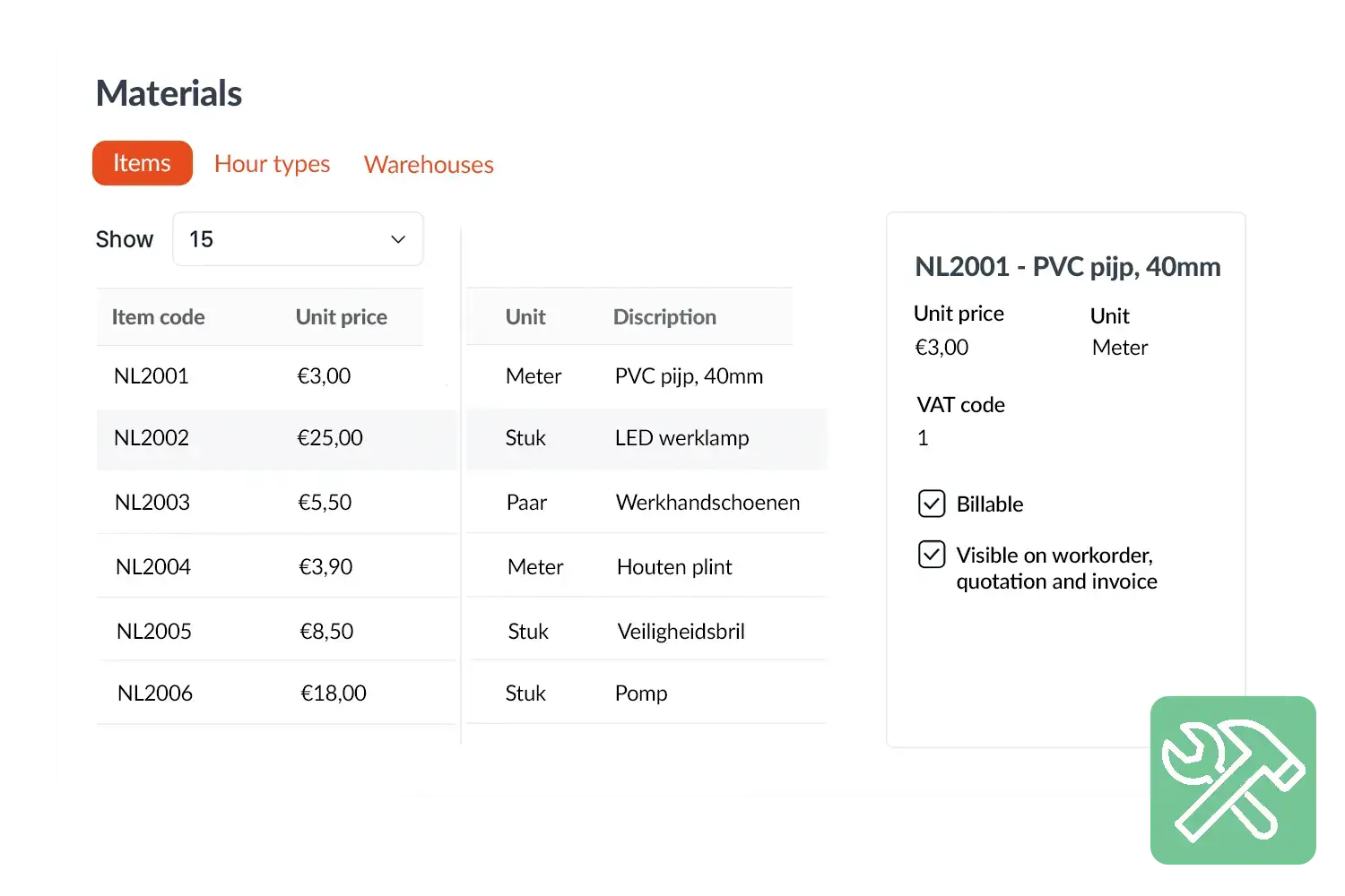Materials visual