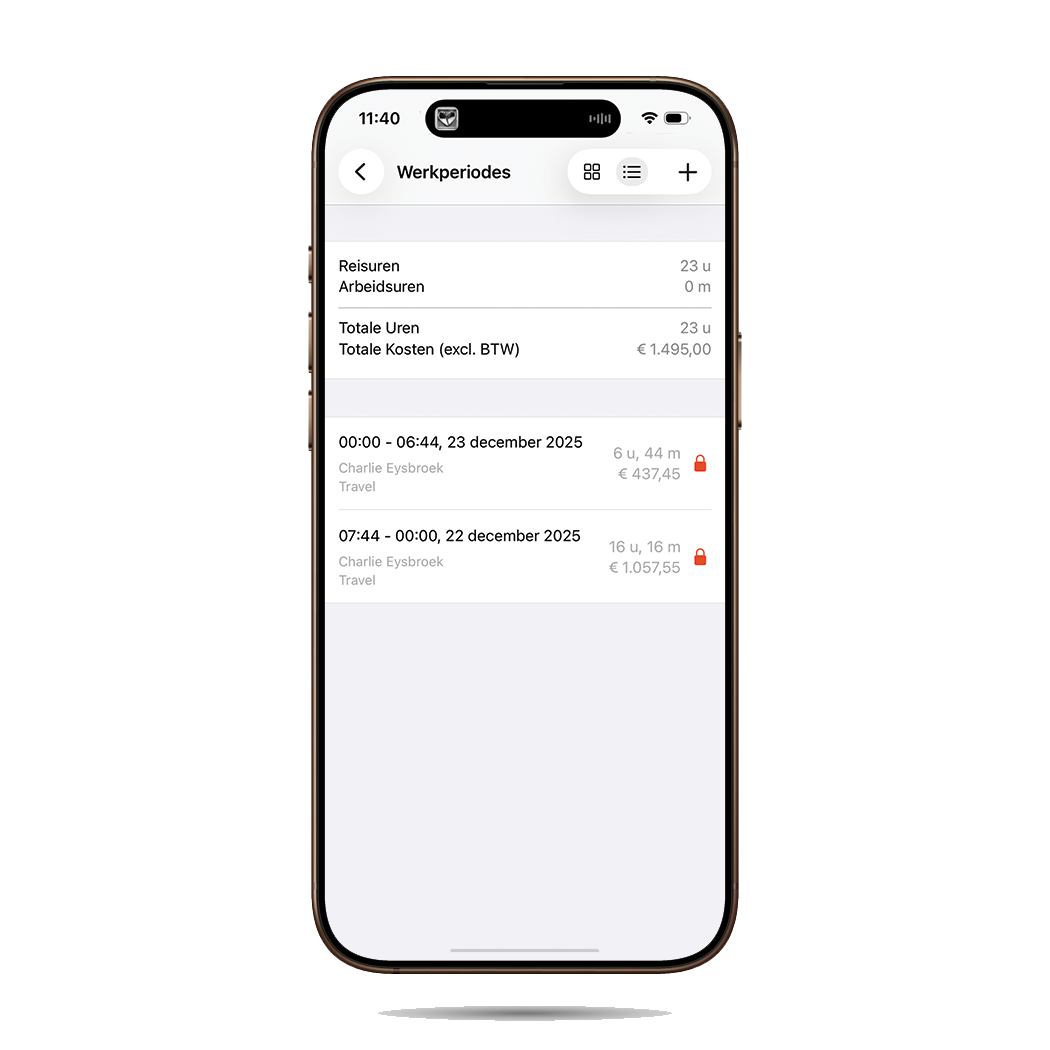 Urenregistratie in app