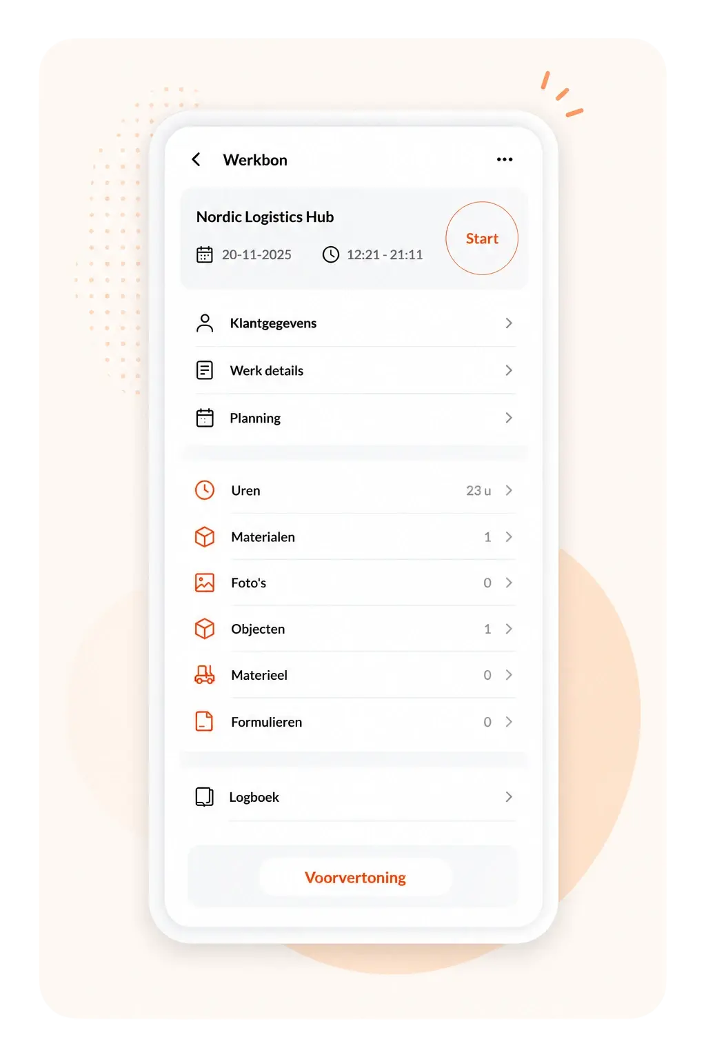 Werkbon in app new style v2