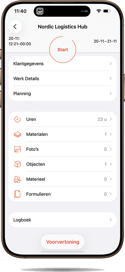 Werkbon in app