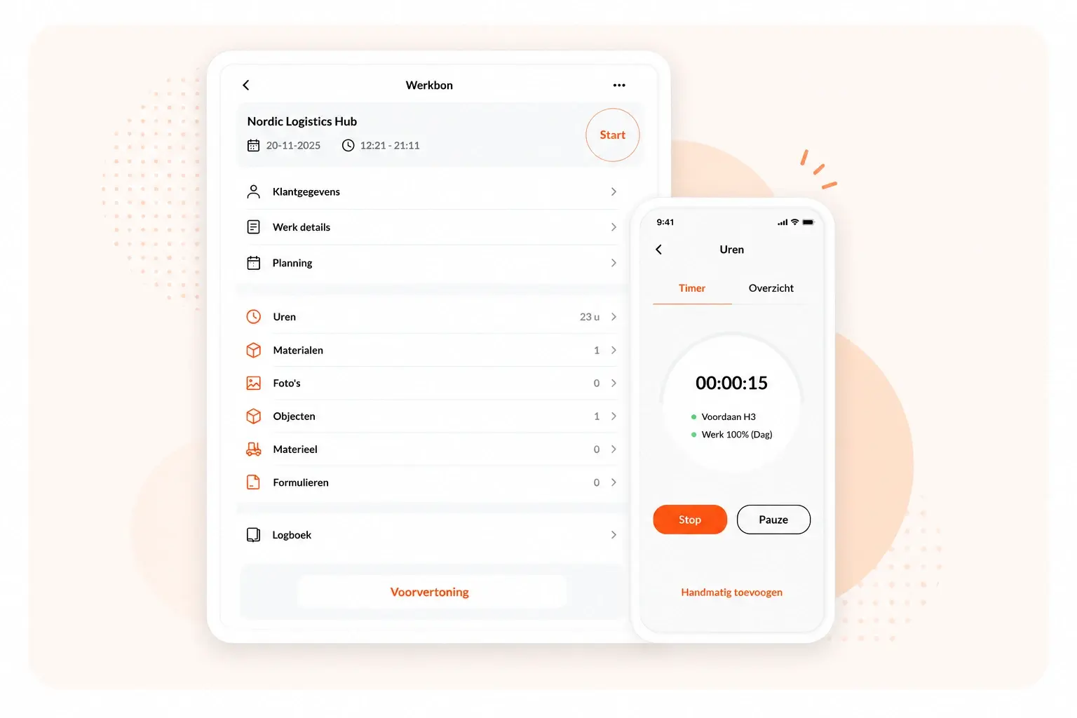 Técnico preenche app OutSmart